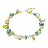 Swarovski Gema necklace, Mixed cuts, Green, Gold-tone plated 5657388