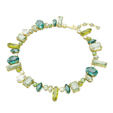 Swarovski Gema necklace, Mixed cuts, Green, Gold-tone plated 5657388