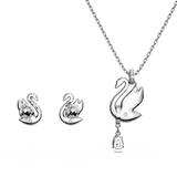 SWAROVSKI SWAROVSKI ICONIC SWAN SET, SWAN, BLUE, RHODIUM PLATED 5660597
