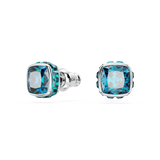 Swarovski Birthstone stud earrings, Square cut, December, Blue, Rhodium plated 5660796