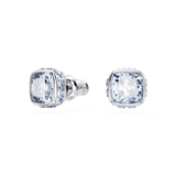 Swarovski Birthstone stud earrings, Square cut, March, Blue, Rhodium plated 5660800