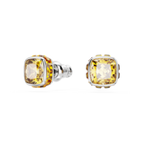Swarovski Birthstone stud earrings, Square cut, November, Yellow, Rhodium plated 5660802