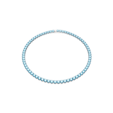Swarovski Matrix Tennis necklace, Round cut, Medium, Blue, Rhodium plated 5661187