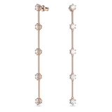 SWAROVSKI CONSTELLA DROP EARRINGS, ROUND CUT, WHITE, ROSE GOLD-TONE PLATED 5639975