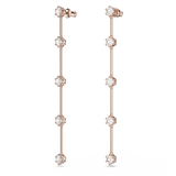 SWAROVSKI CONSTELLA DROP EARRINGS, ROUND CUT, WHITE, ROSE GOLD-TONE PLATED 5639975