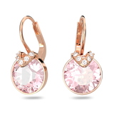 SWAROVSKI BELLA V DROP EARRINGS, ROUND CUT, PINK, ROSE GOLD-TONE PLATED 5662114