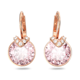 SWAROVSKI BELLA V DROP EARRINGS, ROUND CUT, PINK, ROSE GOLD-TONE PLATED 5662114