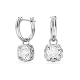 SWAROVSKI STILLA DROP EARRINGS, SQUARE CUT, WHITE, RHODIUM PLATED 5662919