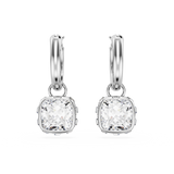 SWAROVSKI STILLA DROP EARRINGS, SQUARE CUT, WHITE, RHODIUM PLATED 5662919