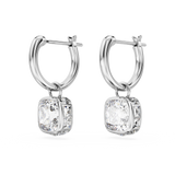 SWAROVSKI STILLA DROP EARRINGS, SQUARE CUT, WHITE, RHODIUM PLATED 5662919