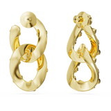 SWAROVSKI DEXTERA HOOP EARRINGS, MIXED CUTS, INTERLOCKING LOOP, WHITE, GOLD-TONE PLATED 5663263