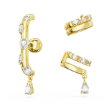 SWAROVSKI DEXTERA EAR CUFF, SET (3), MIXED CUTS, WHITE, GOLD-TONE PLATED 5663334