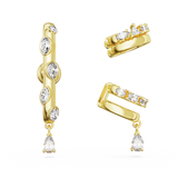 SWAROVSKI DEXTERA EAR CUFF, SET (3), MIXED CUTS, WHITE, GOLD-TONE PLATED 5663334