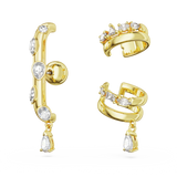 SWAROVSKI DEXTERA EAR CUFF, SET (3), MIXED CUTS, WHITE, GOLD-TONE PLATED 5663334