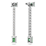 SWAROVSKI MATRIX DROP EARRINGS, MIXED CUTS, GREEN, RHODIUM PLATED 5665786
