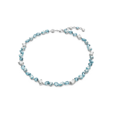 SWAROVSKI GEMA NECKLACE, MIXED CUTS, BLUE, RHODIUM PLATED 5666007