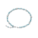 SWAROVSKI GEMA NECKLACE, MIXED CUTS, BLUE, RHODIUM PLATED 5666007