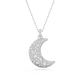 SWAROVSKI LUNA PENDANT, MOON, WHITE, RHODIUM PLATED 5666181