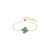 Swarovski Idyllia bracelet, Mixed cuts, Clover, Green, Gold-tone plated 5666585