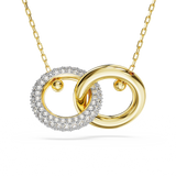 SWAROVSKI DEXTERA PENDANT, INTERLOCKING LOOP, WHITE, GOLD-TONE PLATED 5668820