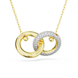 SWAROVSKI DEXTERA PENDANT, INTERLOCKING LOOP, WHITE, GOLD-TONE PLATED 5668820