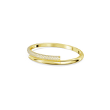 SWAROVSKI DEXTERA BANGLE, MAGNETIC CLOSURE, WHITE, GOLD-TONE PLATED