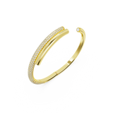 SWAROVSKI DEXTERA BANGLE, MAGNETIC CLOSURE, WHITE, GOLD-TONE PLATED