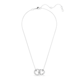 Swarovski Dextera pendant, Interlocking loop, White, Rhodium plated 5670251