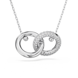 SWAROVSKI DEXTERA PENDANT, INTERLOCKING LOOP, WHITE, RHODIUM PLATED 5670251