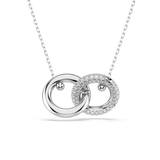 Swarovski Dextera pendant, Interlocking loop, White, Rhodium plated 5670251