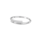 SWAROVSKI DEXTERA BANGLE, MAGNETIC CLOSURE, WHITE, RHODIUM PLATED