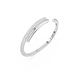 SWAROVSKI DEXTERA BANGLE, MAGNETIC CLOSURE, WHITE, RHODIUM PLATED