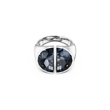 SWAROVSKI LUCENT COCKTAIL RING, GRAY, RHODIUM PLATED