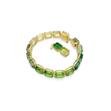 Swarovski Millenia bracelet, Octagon cut, Color gradient, Green, Gold-tone plated 5671258