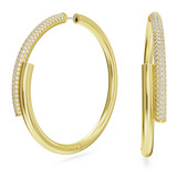 SWAROVSKI DEXTERA HOOP EARRINGS, WHITE, GOLD-TONE PLATED 5671808