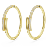 SWAROVSKI DEXTERA HOOP EARRINGS, WHITE, GOLD-TONE PLATED 5671808