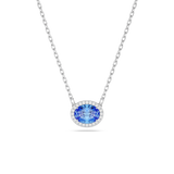 SWAROVSKI CONSTELLA NECKLACE, OVAL CUT, BLUE, RHODIUM PLATED 5671809