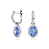 SWAROVSKI CONSTELLA DROP EARRINGS, OVAL CUT, BLUE, RHODIUM PLATED 5671817
