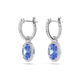 SWAROVSKI CONSTELLA DROP EARRINGS, OVAL CUT, BLUE, RHODIUM PLATED 5671817