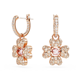 SWAROVSKI IDYLLIA DROP EARRINGS, CLOVER, WHITE, ROSE GOLD-TONE PLATED 5674212