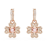 SWAROVSKI IDYLLIA DROP EARRINGS, CLOVER, WHITE, ROSE GOLD-TONE PLATED 5674212