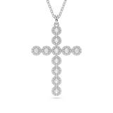 Swarovski Insigne pendant, Mixed cuts, Cross, White, Rhodium plated 5675573