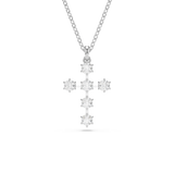 Swarovski Insigne pendant, Round cut, Cross, White, Rhodium plated 5675576