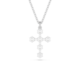 Swarovski Insigne pendant, Round cut, Cross, White, Rhodium plated 5675576