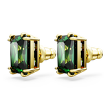 SWAROVSKI MATRIX STUD EARRINGS, RECTANGULAR CUT, GREEN, GOLD-TONE PLATED 5677142