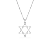 Swarovski Insigne pendant, Round cut, Star, White, Rhodium plated 5677156