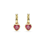 Swarovski Chroma drop earrings, Heart, Red, Gold-tone plated 5684760