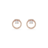 Swarovski Constella stud earrings, Round cut, White, Rose gold-tone plated 5692263