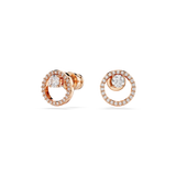 Swarovski Constella stud earrings, Round cut, White, Rose gold-tone plated 5692263