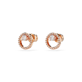 Swarovski Constella stud earrings, Round cut, White, Rose gold-tone plated 5692263